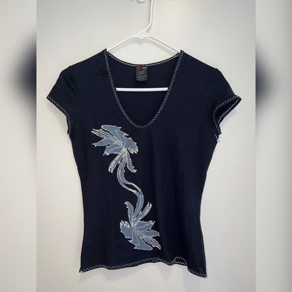 Versace Tops - Versace Black Floral Blouse